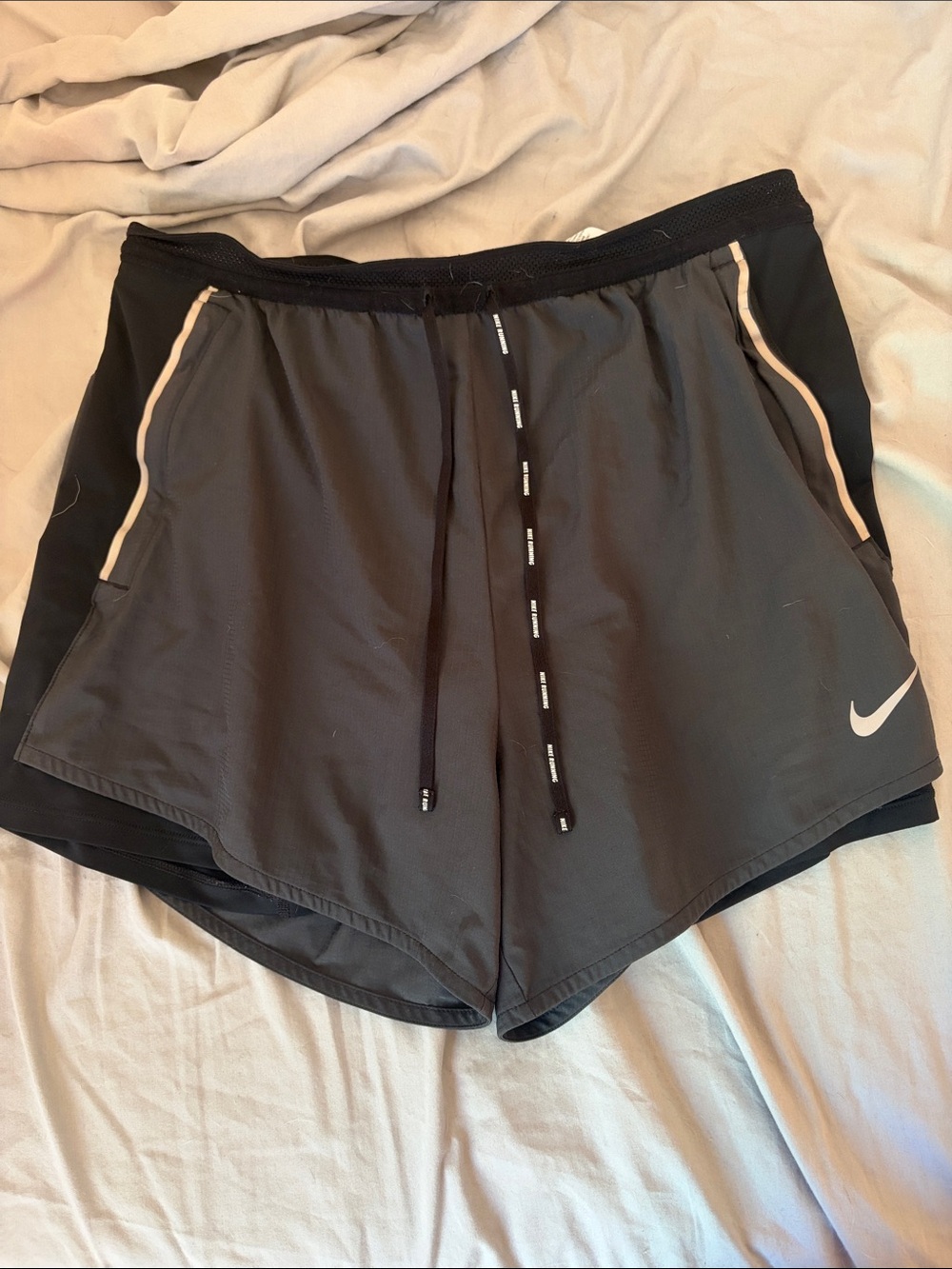 Nike Black and Cream Women's Running Shorts